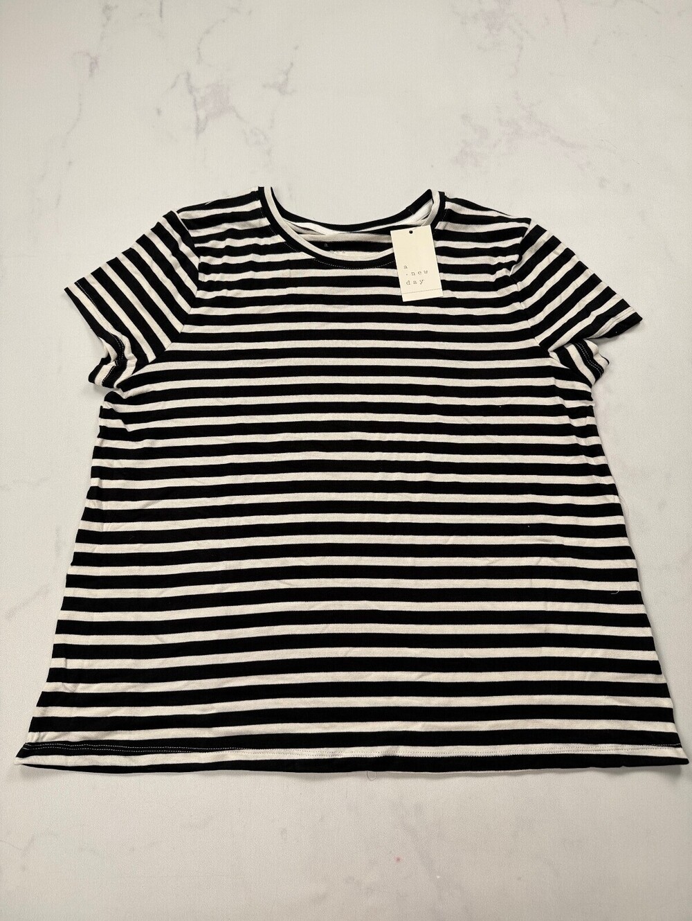 A New Day Day T Shirt Black White Modern Classic Style - Womens Large